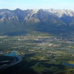 Canmore seen from the top of Ha Ling Peak