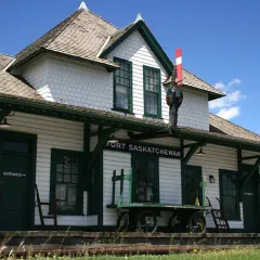 The CN station in downtown Fort Saskatchewan