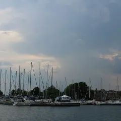 Sailboats in Cobourg Harbour