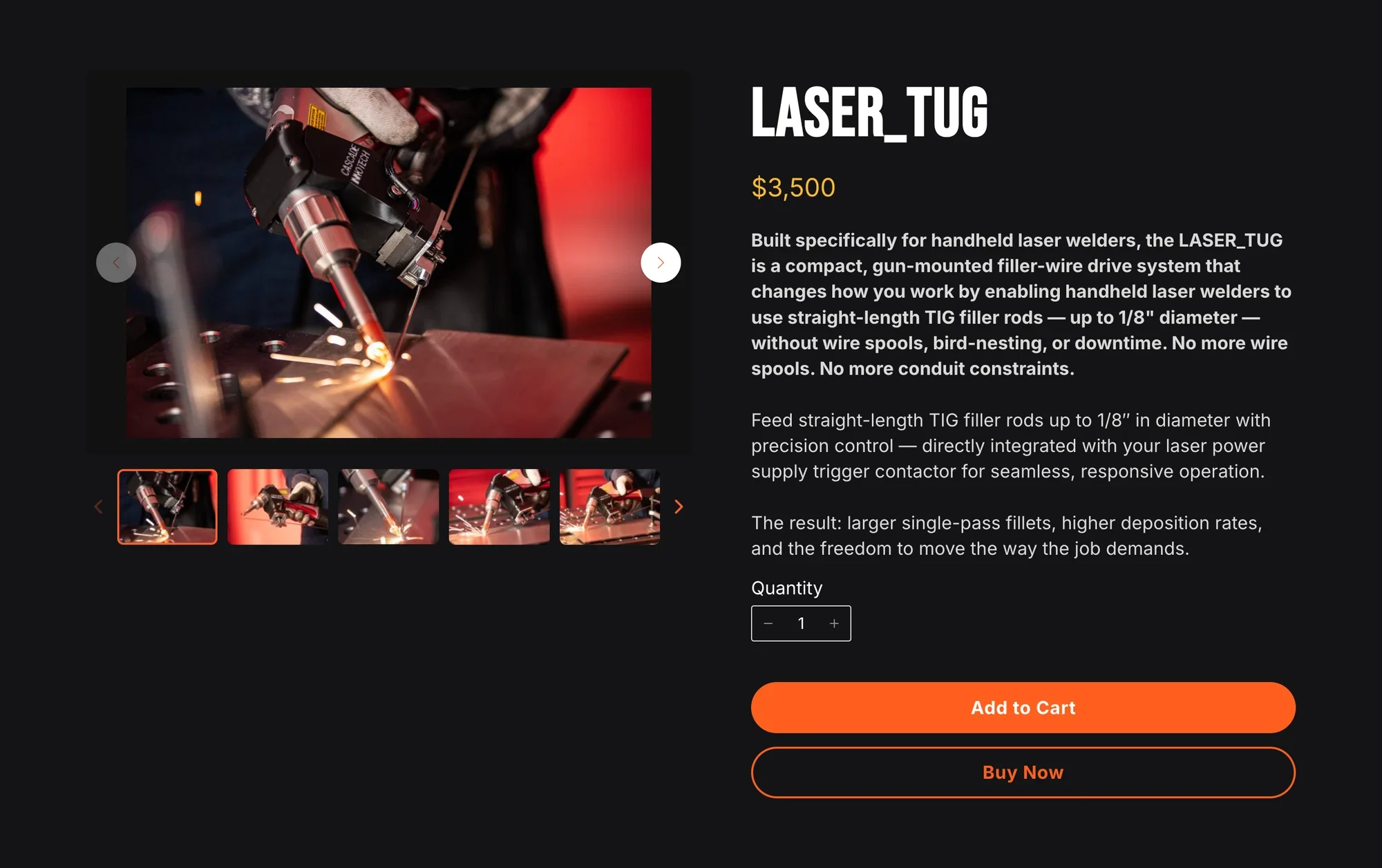 LASER_TUG website, detail 2