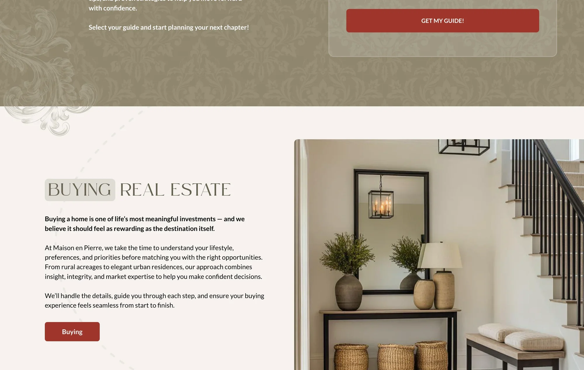 Maison en Pierre website, detail 2
