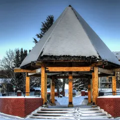 The pavilion in Mirror Lake Park, Camrose