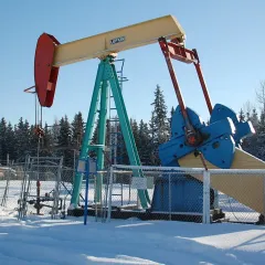 An oil pumpjack in Drayton Valley