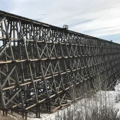 The railway trestle in Dawson Creek