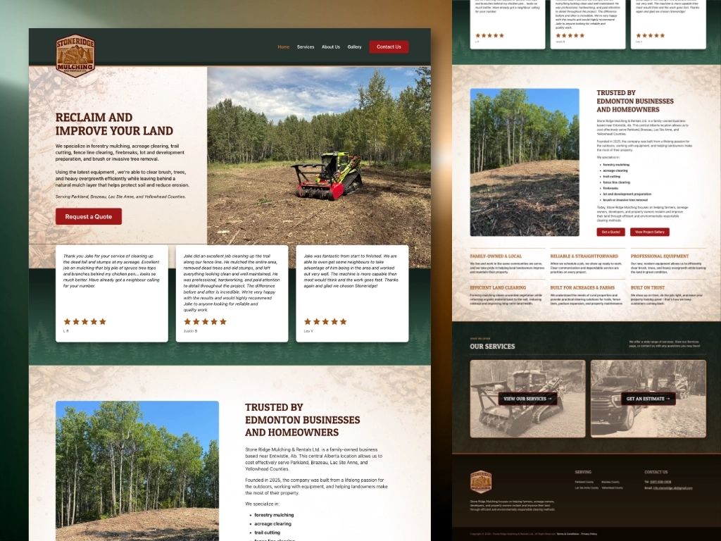 Stone Ridge Mulching website