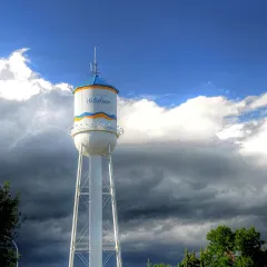 The municipal water tower in Wetaskiwin