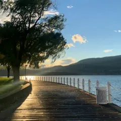A long dock on the Kelowna waterfront