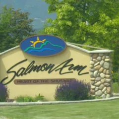 The Salmon Arm welcome sign